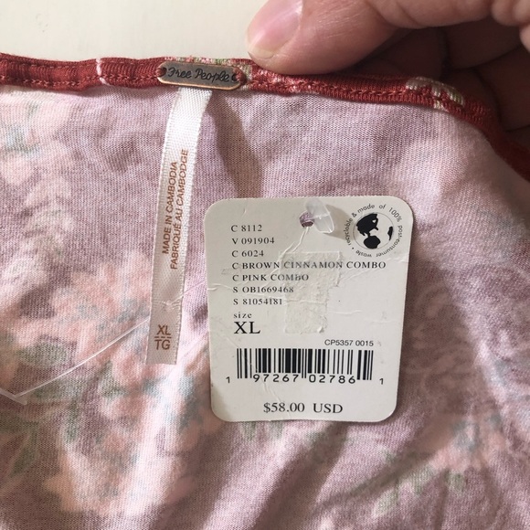 Free People Ginger Snap Top Ruched Crisscross Wide Wide Straps Size XL - Picture 10 of 14